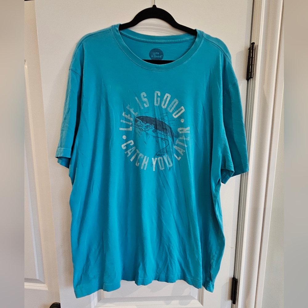 Life Is Good Turquoise Short Sleeve Graphic Tee